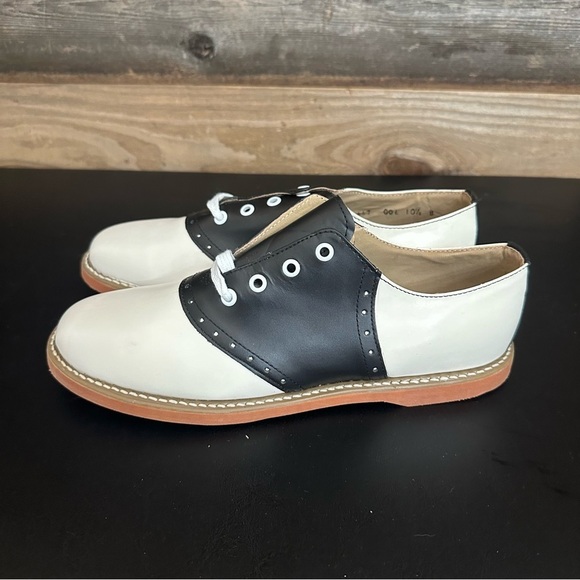 Kesco Black White Lace-up Saddle Shoes Uniform Halloween 50’s READ Size 10-10.5B main image 8
